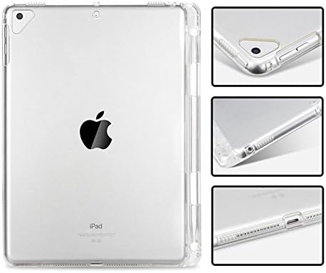 Arlgseln Транспарентен TPU ShockProof Case за iPad mini 5 со држач за моливи, тенок дизајн чиста мека кожа заштитна обвивка за силиконски јазик