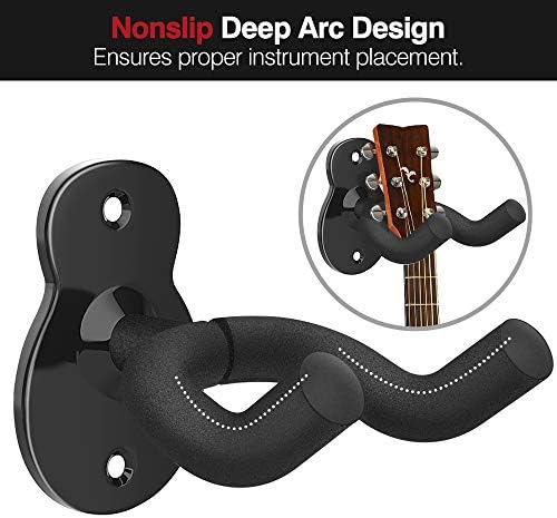 Moko Guitar Wall Wall Mount 3 -Pack, Hanger за гитара, држач за кука, држач за бас, бас електрична акустична гитара укулеле гитара