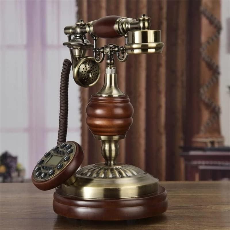 Seass Antique Fixed Telefone Retro Touch Dial Dial Dial Solid Landline Thone Thone Blue Back Lights+ID на повикувач+повикувач