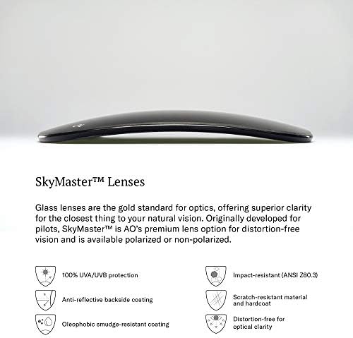 Оригинални пилотски очила за сонце на АО - злато - вистинска боја на сиви стаклени леќи Скајмастер - Храмот на бајонет - Поларизиран - 57-20-140