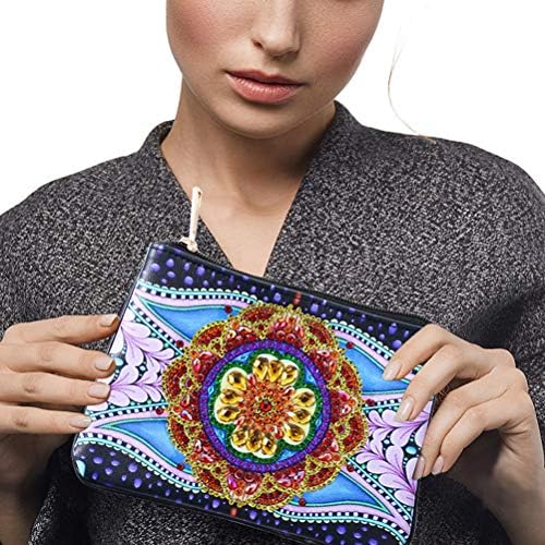 Цветна шема Valiclud DIY rhinestone сликарство тота торба козметичка торбичка занает занает дијамантска слика рачно изработена модна торба за мода за дама