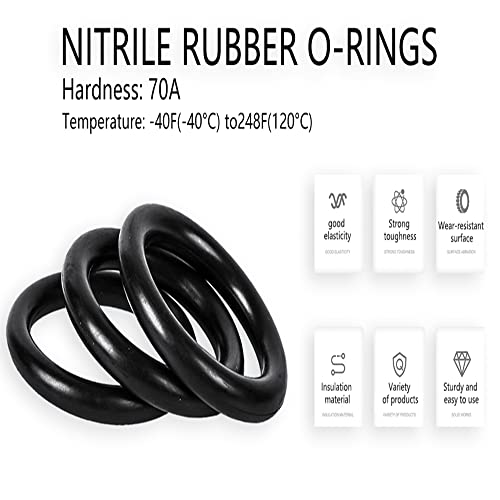 Othmro 10pcs нитрилна гума О-прстени, 2мм жица DIA 38mm OD метрички запечатување нитрил NBR гумени мијалници за запечатување на нафта или воздух,