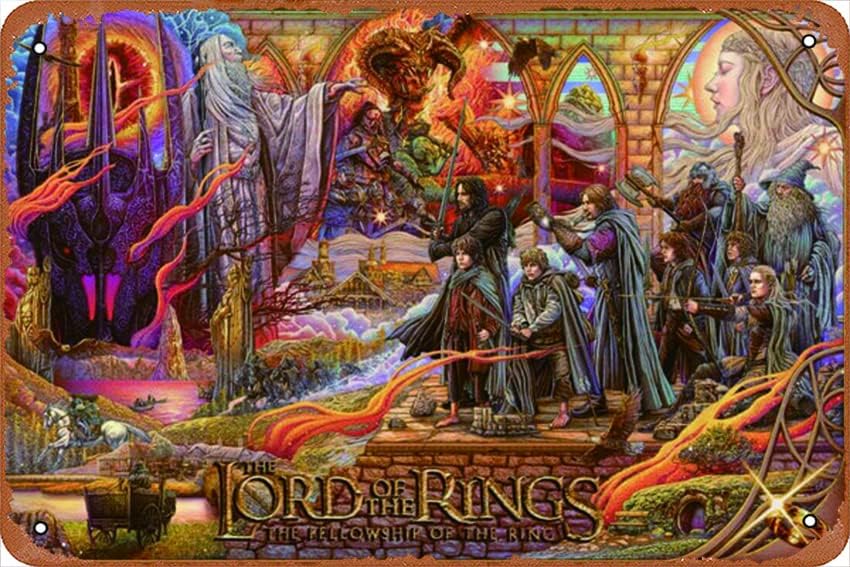 Lord of the Rings - Стипендии на кралот - fan fan art metal калај знаци со просторија wallид декор знак 8x12 инчи