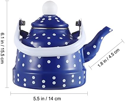 Zerodeko Camping Kettle Camping Kettle гроздобер емајл чај котел: емајлиран чајник емајл софтвер чај тенџере сина бела точка кафе котел за