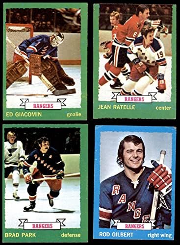 1973-74 Тимот на Топс Newујорк Ренџерс го постави Newујорк Ренџерс - хокеј VG+ Ренџерс - хокеј