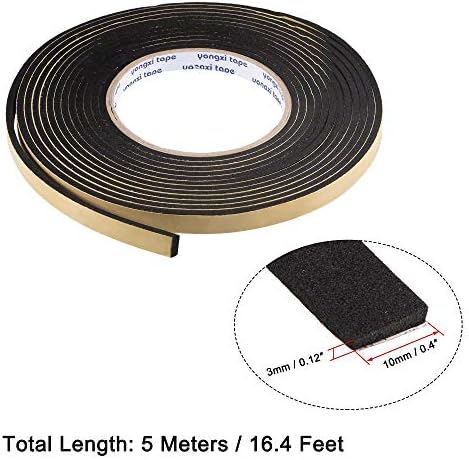 Запечатување на пена од UXCELL лента од 15 мм дебела 3мм долга 5м/16,4 метри, ЕВА само лепила временска лента за изолација на вратата на
