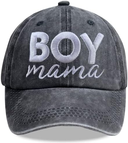 3Д везено момче мама капа, потресено измиен памук прилагодлив кул мајка бејзбол капа подароци за мајка мама