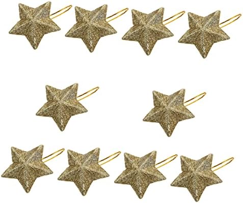 НОЛИТОЈ 24 парчиња Пентаграм Елка Ѕвезда Декор Ѕвезда Приврзок Елка Виси Орнаменти Метални Ѕвезди Ѕвезда Сјај Приврзоци За Новогодишна
