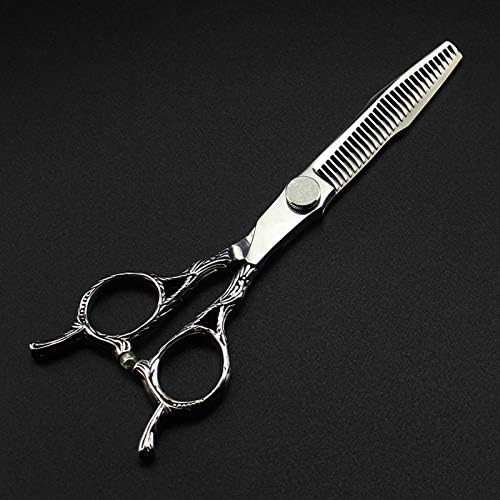 Ножици за сечење на коса, 6-инчен професионалец Јапонија 440C Ретро со две опашки ножици за коса за фризури за слабеење на бербер сечење ножици