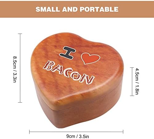 Сакам сланина гроздобер дрвена часовна музичка кутија музичка кутија во облик на срцеви подароци за семејни пријатели на lубовници