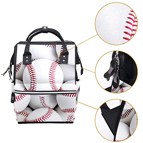 Бејзбол шема Торба За Пелени Торби За Мумии Ранец Со Голем Капацитет Торба За Пелени За Нега На Бебиња