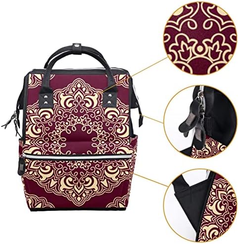 Арапски стил Арабески образец ранец за пелена торбичка бебе бебе, менување торби со повеќе функции, торба за патување со голем капацитет