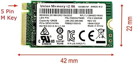 Оем Унија Меморија 128gb M. 2 PCI-e NVME SSD Внатрешна Цврста Состојба Диск 42mm 2242 Форма Фактор М Клуч