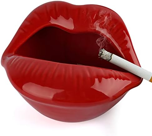 Логот Креативни Керамички Пепелници За Цигари Со Усни Стил Модни Украси За Домови