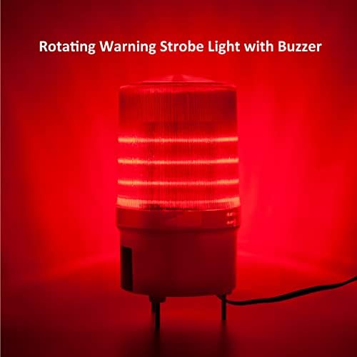Ротирачко Предупредувачко Светло, Индустриски Светилник Трепкачки Светла со Сирена За Аларм за Итни Случаи од 90dB Buzzer за Фабрики, работилници,