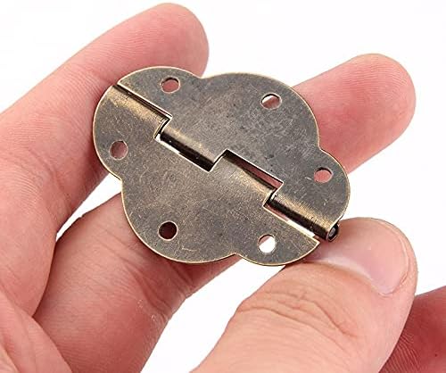 CHYSP 10PCS 46 35MM Oval Box Accessories Antique Hinge 6-Hole Lace Olive Hinge Furniture Hardware Sectional Furniture Connectors