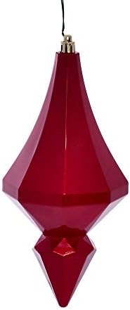Викерман 8 бонбони финиш дијамантски финален украс, распрскувана пластика, декорација на новогодишни елки, 2 пакувања, црвено