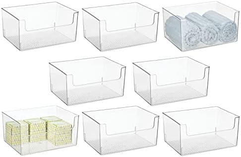 mDesign Голема Модерна Пластична Отворена Корпа За Складирање На Предни Натопи За Организација На Бања-Полица За Суета , Кабина, Ормар и
