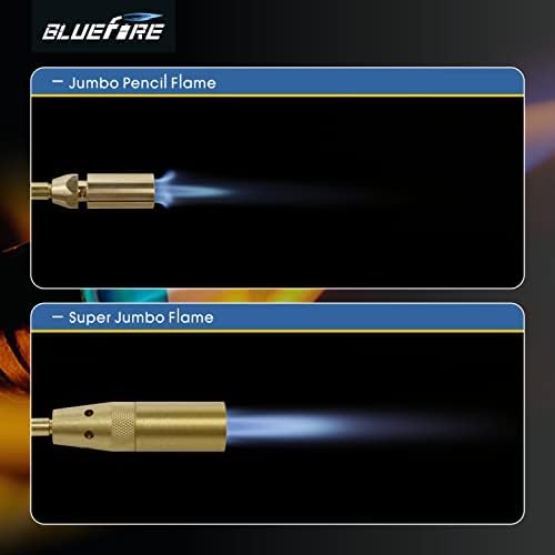 Bluefire Propane факел глава, супер џамбо пламен пропан турбо факел глава способна за опкружување на бакарни цевки со голем дијаметар+пропан мапа мапа про рачен факел цили