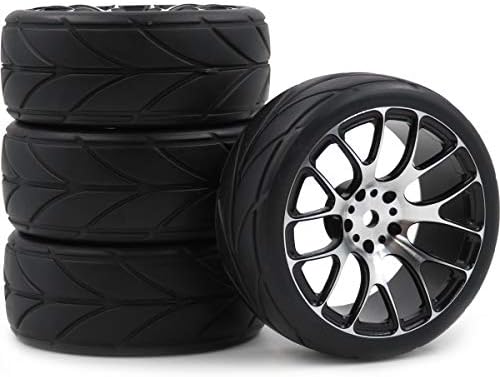 Hobbysoul 4PCS нов RC 1/10 на патни гуми меки и легури алуминиумски бандажи HEX 12mm