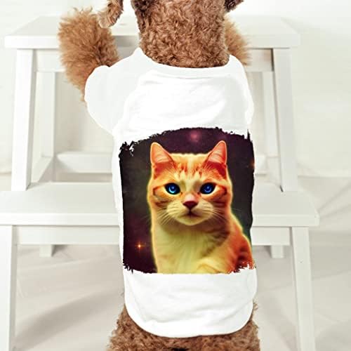 Вселенска маица за кучиња за печатење со мачки - кошула за кучиња за печатење во вселената - симпатична облека за кучиња за печатење