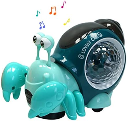 Vumsyme ползи рак бебе играчка симпатична рак шетајќи движечка играчка сензорна музичка светлина играчки подароци за бебиња за мали деца, сина