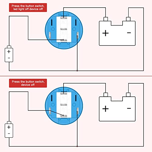 Qcqiang 2pcs 12v 16mm прекинувач за копче на рог на автомобил со зелена LED осветлена, прекинувач за копче за притискање со приклучок за приклучок