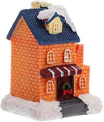 Нуобести Божиќна Мини Селска Куќа Минијатурна Куќа Покриена Со Снег Божиќно Село Дедо Мраз Божиќна Мини Куќа Украсна Декорација