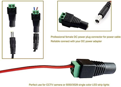 Cable Sumaote 32.8ft DC Cable Extension Extension 2.1x5.5 mm машки до FAMALE конектор за адаптер за напојување со 2 машки и 2