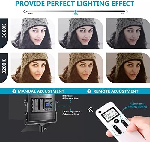 MXIAOXIA 2 Пакети 660 LED Видео Светлосен Комплет, ЗАТЕМНЕТ LED Панел со Далечинско Светло Од 2,4 G За Фотографирање На Портрет Производ