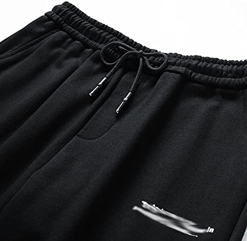 Zcjux пролет есенска црна тренерка мажи преголеми џемпери+панталони со две парчиња сетови мажи улична облека