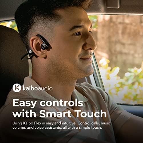 КАИБО ФЛЕКС - Слушалки за спроводливост на коските со микрофон - супериорен звук - USB -C Брзо полнење - Ослогови на отворено уво Bluetooth