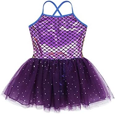 Девојки девојчиња за девојчиња Yizyif Tutu сирена костум Camisole Balllet Dance Party Fruss Leotard