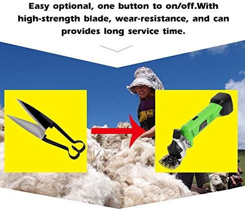Hlight 200w Електрични овци кози за стрижење на кози за полнење 12V стрижење клипер волна ножици Електрични ножици