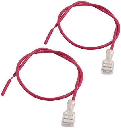 X-Dree 2PCS 300mm 20awg црвена жица кабел со 6,3 mm женски терминали на крим (2 парчиња 300мм 20awg кабел де кабел rojo con terminales