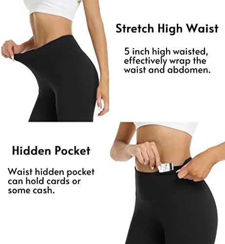 IBL женски основни 7/8 хеланки меки меки високи половини за истегнување јога панталони 25 “