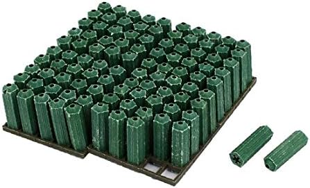 X-Gree 8mm x 28mm Пластична mидарска завртка за фиксирање на wallидови конектор Зелена 100 парчиња (8мм x 28mm plástico mampostería