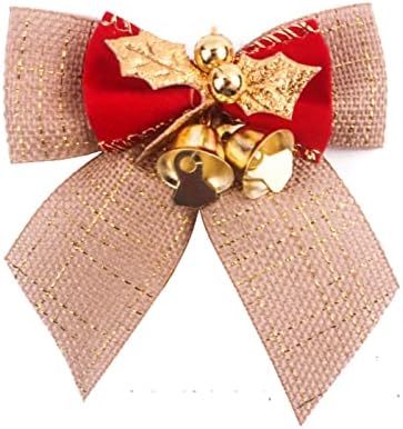 Giligege Божиќни украси лакови со железни bellвончиња украси за новогодишни украси за забава