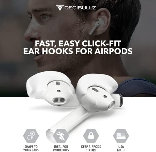 Децибулц прилагодени капаци за обликување и куки за уши, Универзален додаток за ушни ушни, компатибилен со Apple AirPods и Earpods