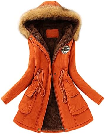 Womenенски топло задебелен палто плус големина топло трендовски зимско руно плус големина мода поставена качулка од снег палто за надворешна