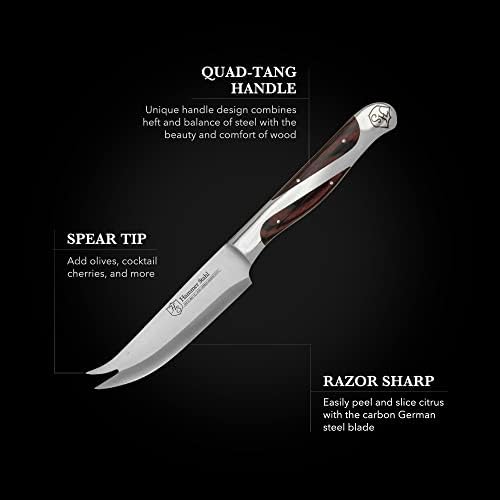Чекан Стал Бар Нож | Професионални Шанкер Нож За Украсување, Коктел Изработка &засилувач; Цитрус Пилинг | Висок Јаглерод Нерѓосувачки