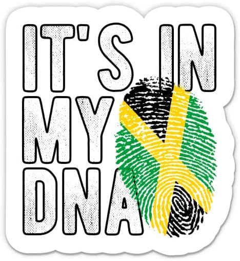 Јамајка Тоа е во мојата налепница за ДНК - налепница за лаптоп 3 - водоотпорен винил за автомобил, телефон, шише со вода - Деклама за знаме