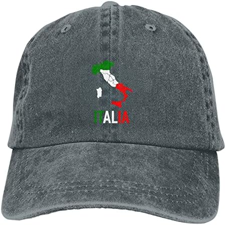Италија Италија Италијанска мапа знаме Каубојско капаче црни мажи капа мода сончево гроздобер тексас капи.