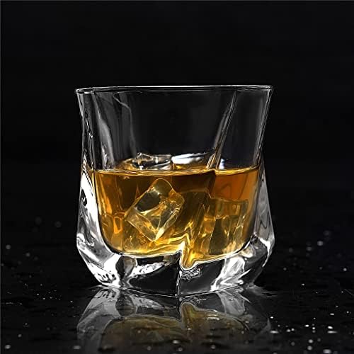 Пријателски Виски Чаши Комплет Од 4 Изопачени Стаклени Чаши 7 Мл / 210 Мл За Виски Од Шкотски Бурбон, Во Кутија За Подароци