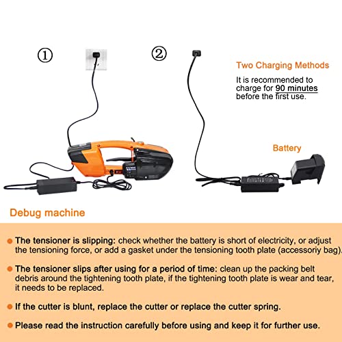Електрична алатка за капнување за 1/2 IN-5/8 во PP PET ленти Автоматско капнување машина Преносна електрична балер батерија напојува за