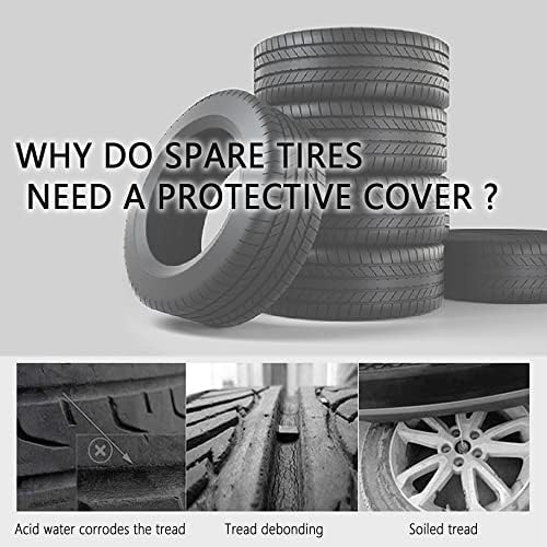 Заштита на сонце водоотпорна капа за резервни гуми со дизајн на гуми со алатки, спречете ги резервните гуми за абење на гуми за складирање на снежни гуми за чување н