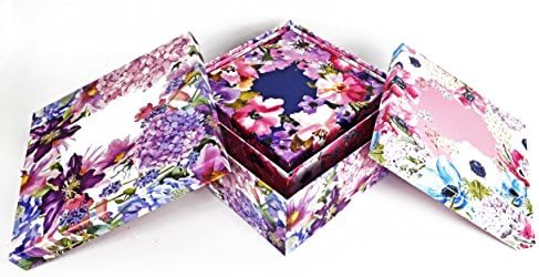 Алеф Елегантни Украсни Цвеќиња Во Боја На Вода Тематски Кутии За Подароци За Гнездење-3 Кутии-Кутии За Гнездење Убаво Тематски и Украсени