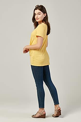 DevOps Women's 2 Pack Strick памук памук и модал класично-фит маица со кратки ракави со кратки ракави