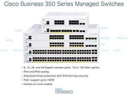 Cisco Business CBS350-16FP-2G управуван прекинувач | 16 Порт ГЕ | Целосно По | 2x1g SFP | Ограничена заштита за живот