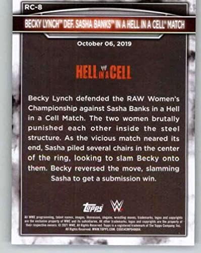 2021 Топпс WWE Women'sенски дивизија 5-годишнина од првенството на Оддавањето RC-8 Becky Lynch def. Саша банки пекол во картичка за тргување
